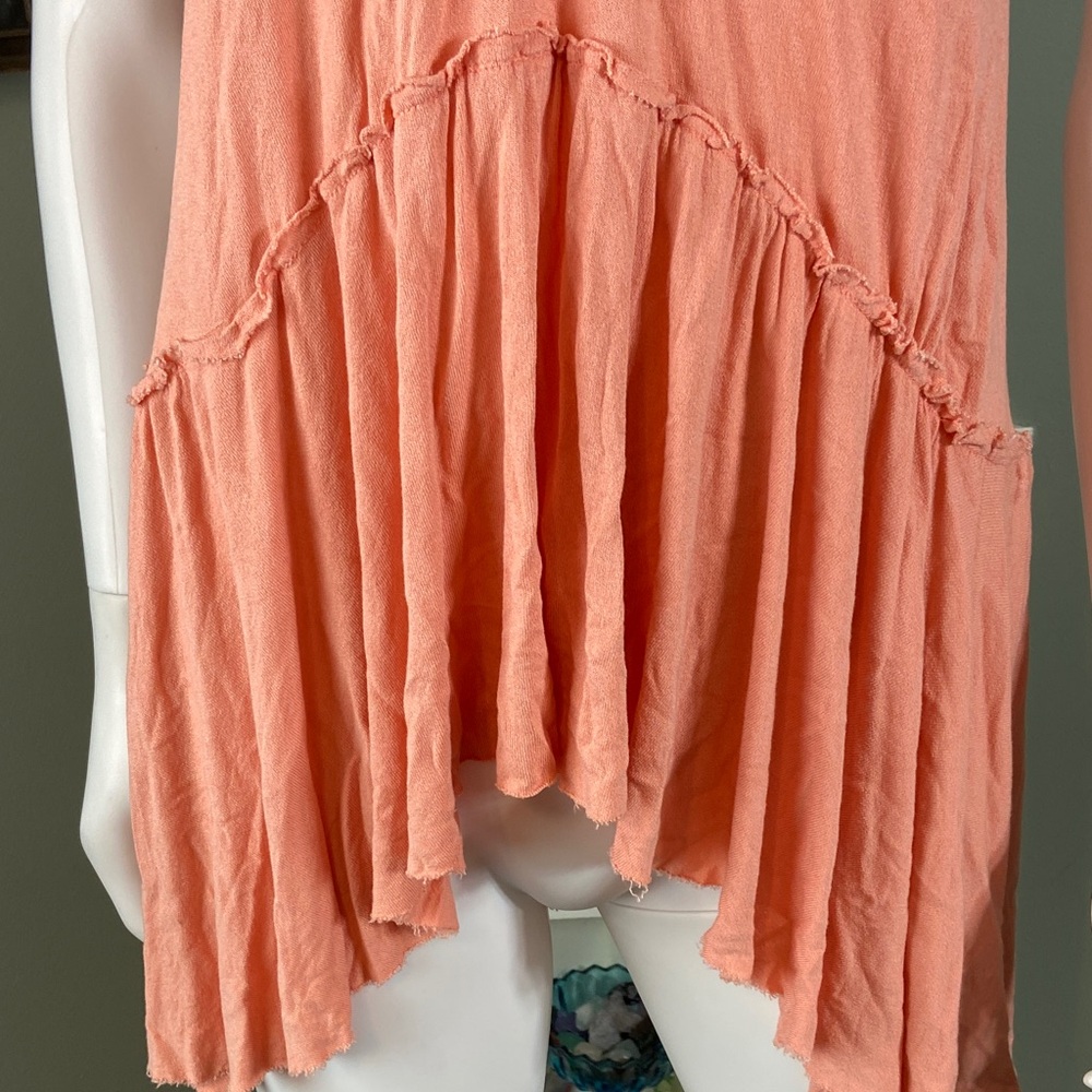 Kimchi Blue Coral/Peach Tank Top Asymmetrical draped Urban Outfitters M peplum - Picture 4 of 10